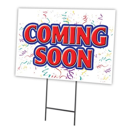 Coming Soon Yard Sign & Stake Outdoor Plastic Coroplast Window